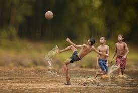 playing football in indonesia