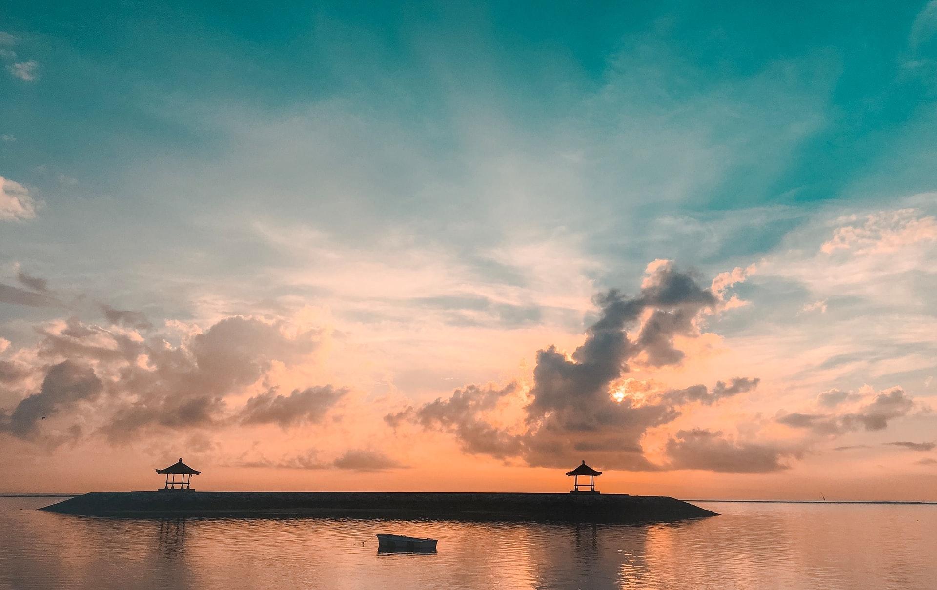 sunset at sanur beach